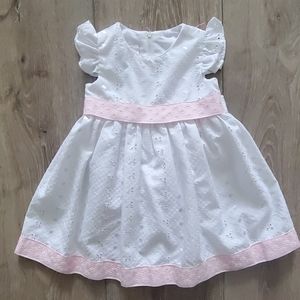 18Mo White & Pastel Pink Dress- Easter